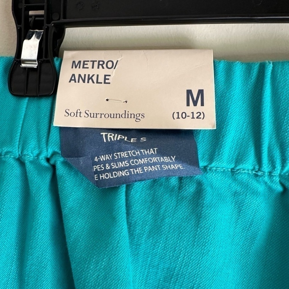 NWT Soft Surroundings Metro Colorful Ankle Pants Teal - Picture 6 of 6
